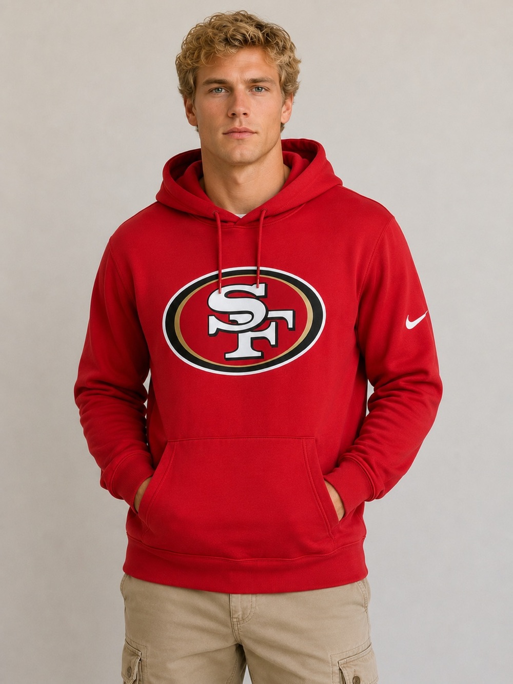 Nike Red San Francisco 49ers Hoodie with Team Logo Size L